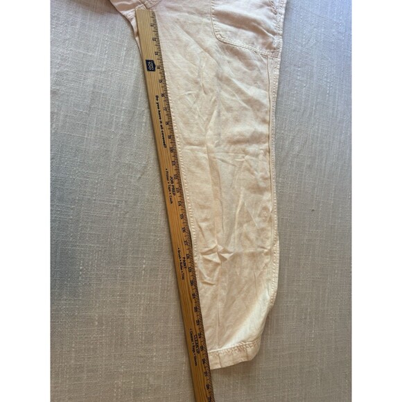 J.Crew Linen & Cotton‎ Twill Elastic Waist Cropped Comfy Casual Pants Size 8 - Picture 8 of 9